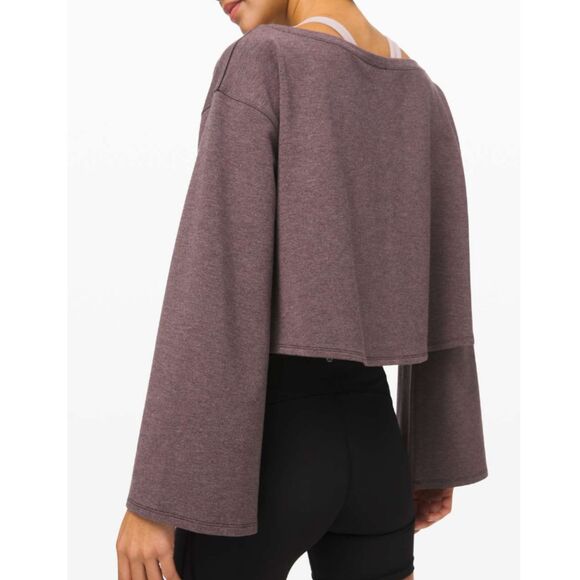 Lululemon Show Your Depth Cropped Top Women's Size Large Heathered Antique Bark - Picture 3 of 7